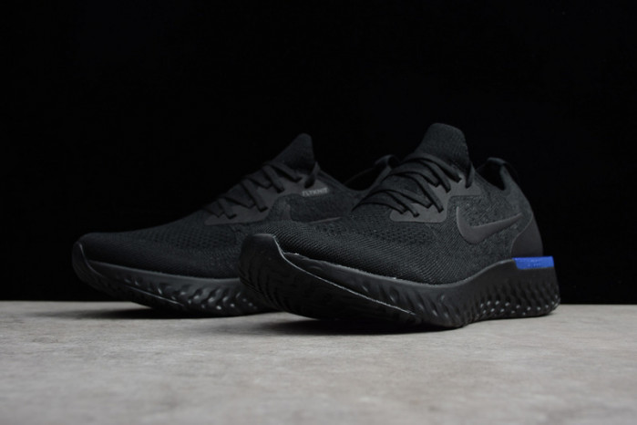 nike epic react flyknit black racer blue aq0067-004