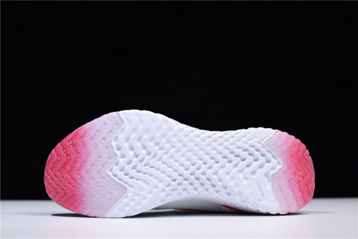 nike epic react flyknit white red aq0067 800