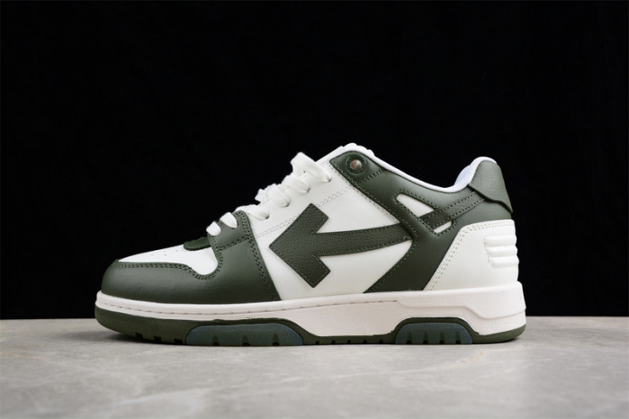 OW Out Of Office OOO Low Tops White Khaki OMIA189S23LEA0015901
