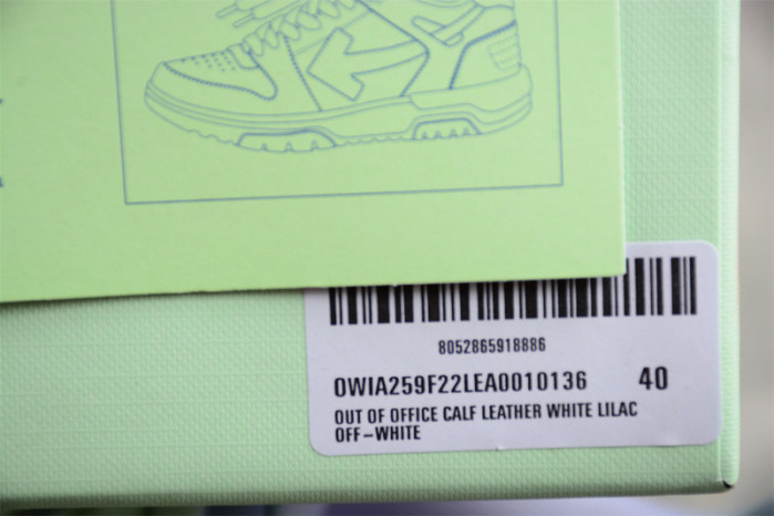 OW Out Of Office Calf Leather White Lilac OWIA259F22LEA0010136