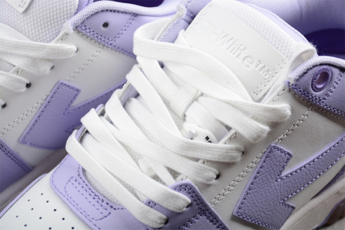 OW Out Of Office Calf Leather White Lilac OWIA259F22LEA0010136