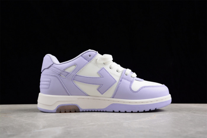 OW Out Of Office Calf Leather White Lilac OWIA259F22LEA0010136