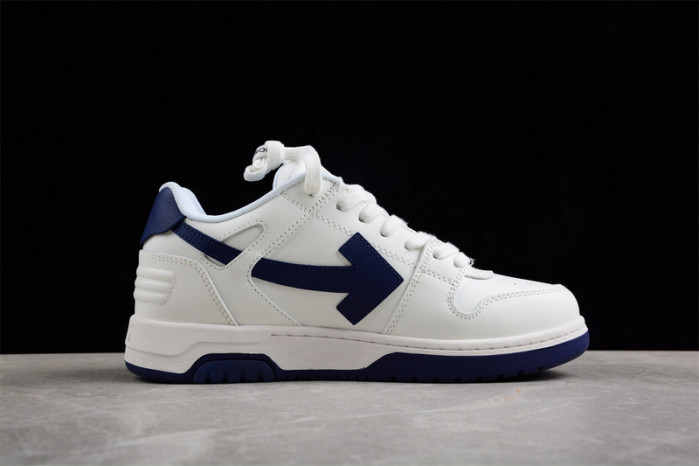 OFW Out Of Office OOO Low Tops White White Navy Blue OMIA189F22LEA0010146
