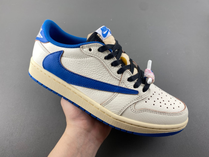 Air Jordan 1 Retro Low OG SP Fragment x Travis Scott Sail Military Blue DM7866-104