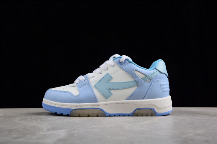 OFW OOO Low Out Of Office Calf Leather White Light Blue OMIA189S21LEA0010140