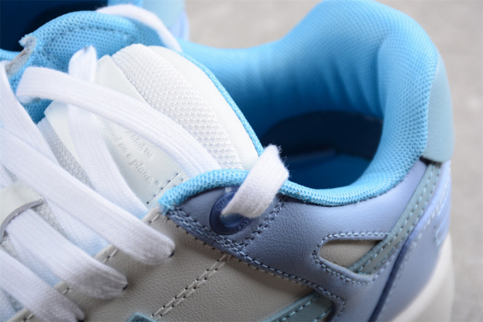 OFW OOO Low Out Of Office Calf Leather White Light Blue OMIA189S21LEA0010140