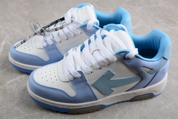 OFW OOO Low Out Of Office Calf Leather White Light Blue OMIA189S21LEA0010140
