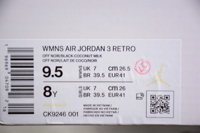 air jordan 3 womens "off noir" ck9246-001