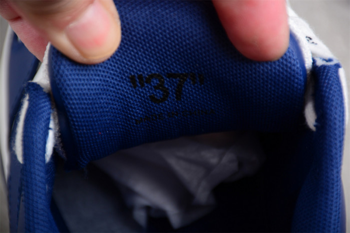 OW Out Of Office "OOO" Low Tops Dark Blue White OMIA189S22LEA0010142