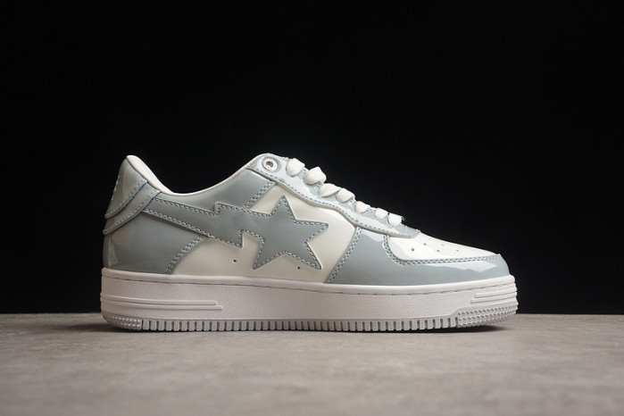 A Bathing Ape Bape Sta Patent Leather White Grey 1I70-291-021