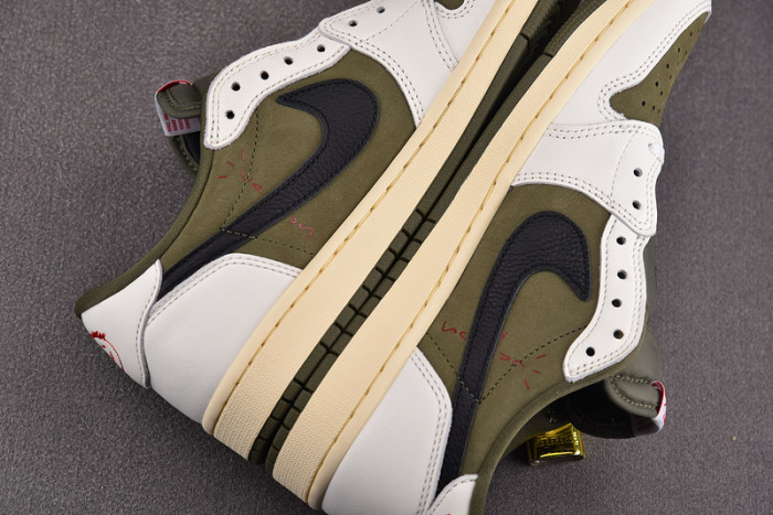 travis scott x air jordan 1 low og “medium olive” dm7866-200