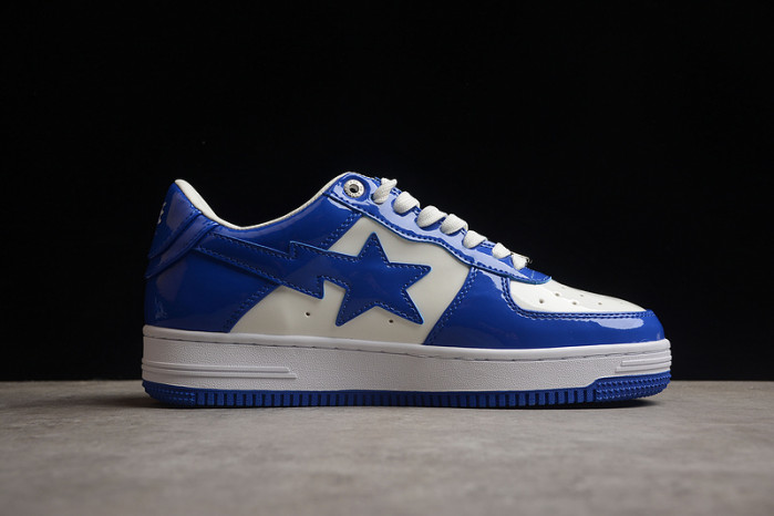 A Bathing Ape Bape Sta Patent Leather White Blue 1I70-191-022