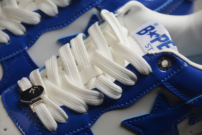 A Bathing Ape Bape Sta Patent Leather White Blue 1I70-191-022