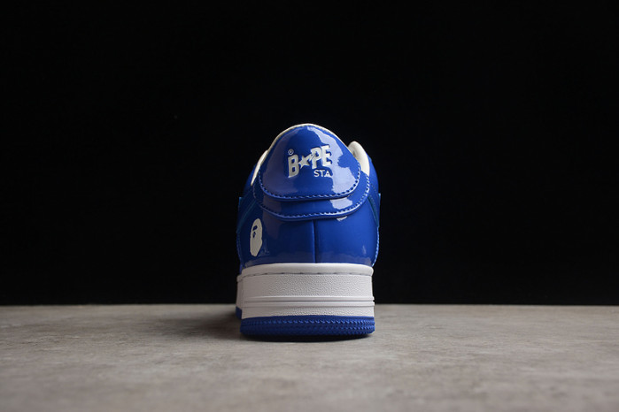 A Bathing Ape Bape Sta Patent Leather White Blue 1I70-191-022
