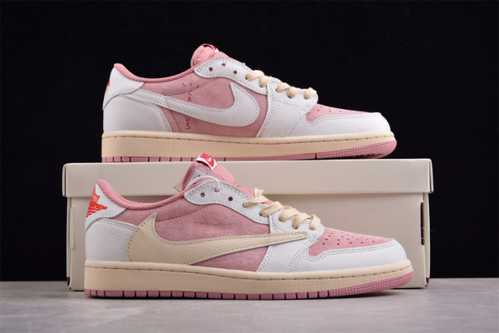 TRAVIS SCOTT X AIR JORDAN 1 LOW OG “white and pink” DM7866-105