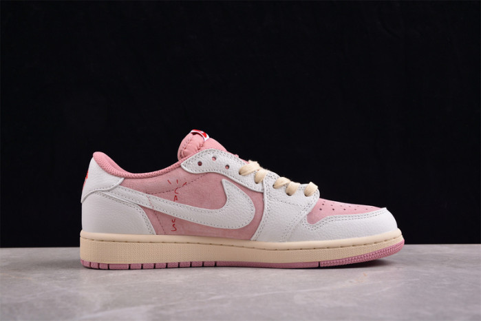 TRAVIS SCOTT X AIR JORDAN 1 LOW OG “white and pink” DM7866-105