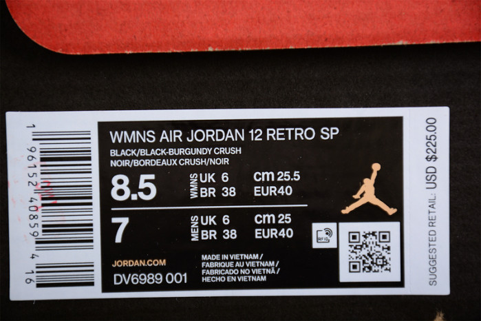 air jordan 12 retro a ma maniére black dv6989-001