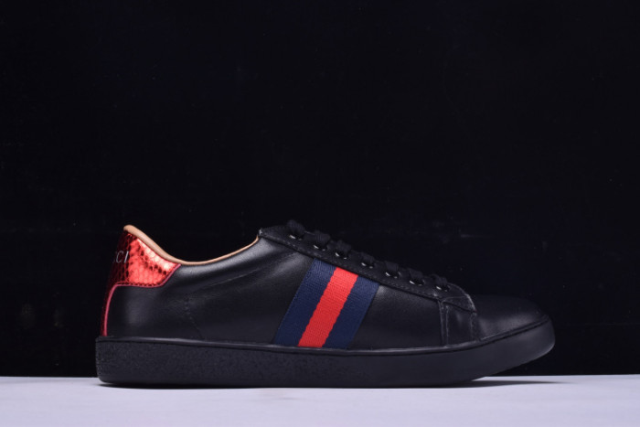 G*u*i ace embroidered low-top sneaker black with bee mens 431942-a38g0