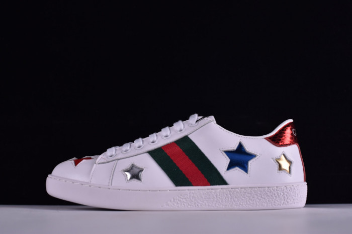 G*u*i ace embroidered low-top sneaker with colorful stars 431942-a38g1