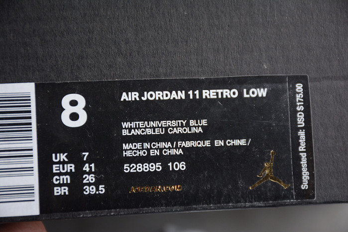 air jordan 11 retro low university blue 528895-106