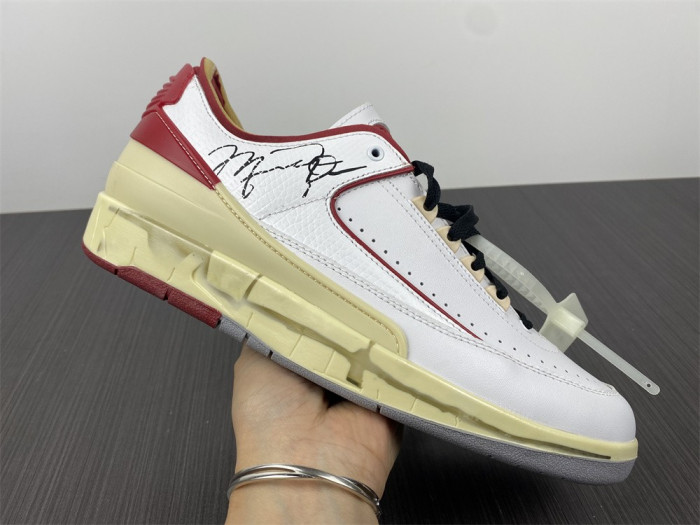 ofw x air jordan 2 low sp white red dj4375-106