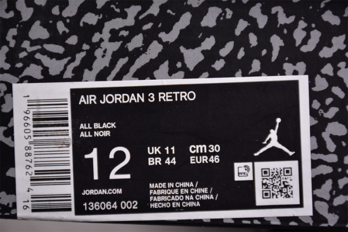 air jordan 3 retro black cat 136064-002