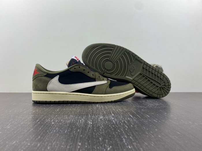 travis scott x air jordan 1 low og “black olive” dm7866-002