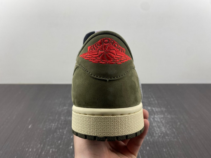 travis scott x air jordan 1 low og “black olive” dm7866-002