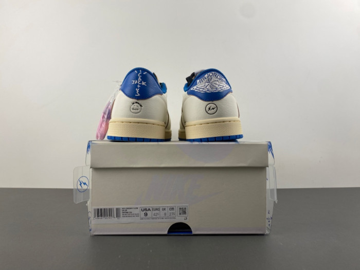 Air Jordan 1 Retro Low OG SP Fragment x Travis Scott Sail Military Blue DM7866-104